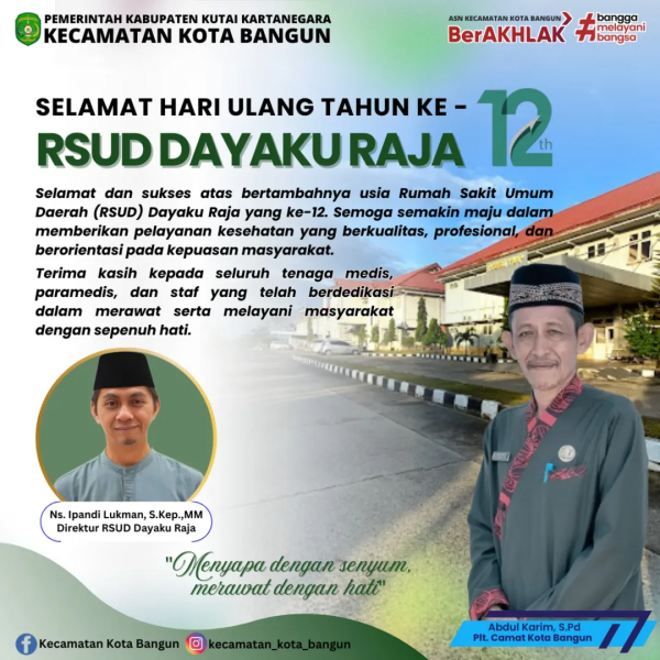 Selamat Ulang Tahun ke-12 RSUD Dayaku Raja