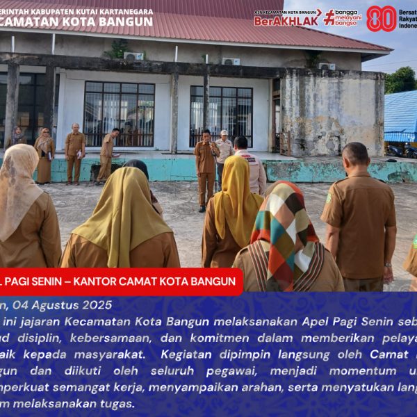 Apel Pagi Senin di Kantor Camat Kota Bangun: Tingkatkan Disiplin dan Semangat Kerja Pegawai