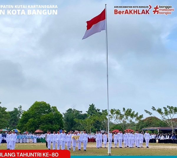 Kecamatan Kota Bangun Gelar Upacara HUT RI ke-80, Momentum Kebersamaan di Hari Kemerdekaan