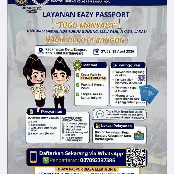 Layanan Eazy Passport Imigrasi Samarinda Hadir di Kecamatan Kota Bangun